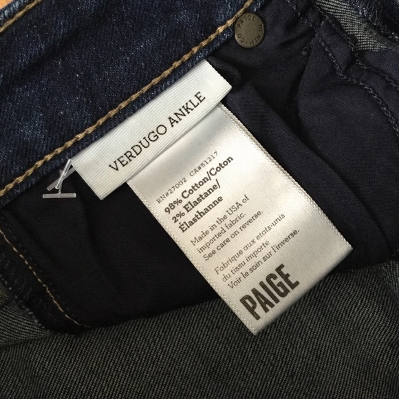 Paige Verdugo Ankle Zip Dark Wash Jeans Denim - Picture 13 of 15